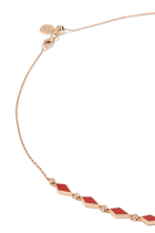 Mosaic Necklace, 18k Pink Gold with Morocco Black & Red Enamel and Diamonds